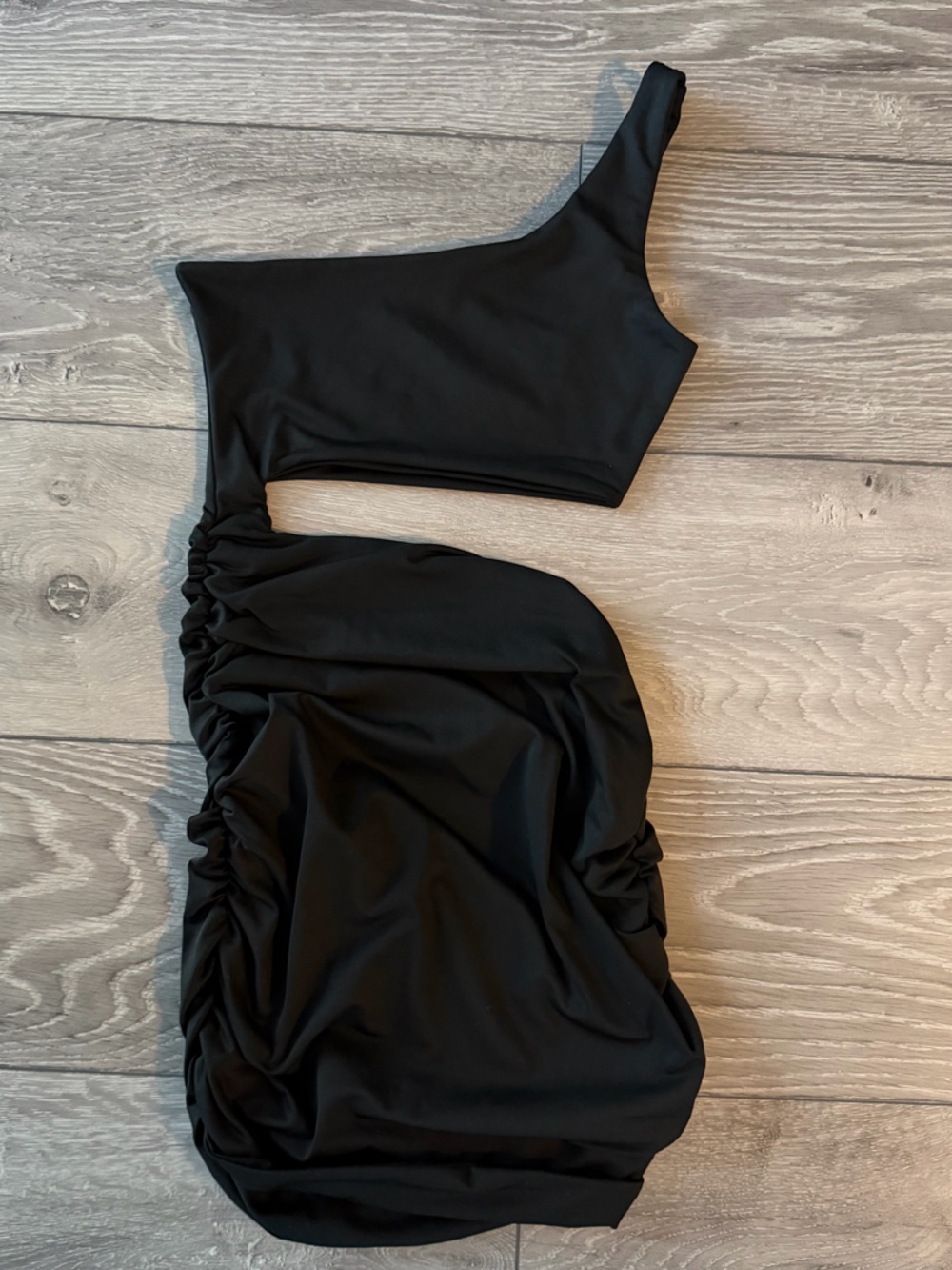 Black open mini dress